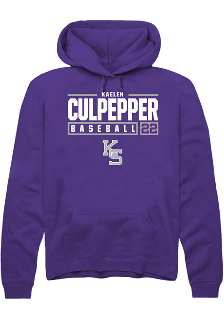 Kaelen Culpepper Rally Mens Purple K-State Wildcats NIL Stacked Box Hooded Sweatshirt