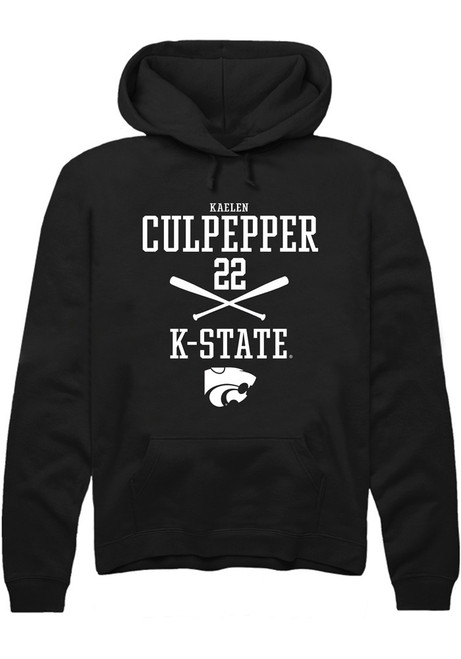 Kaelen Culpepper Rally Mens Black K-State Wildcats NIL Sport Icon Hooded Sweatshirt