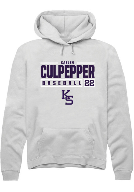 Kaelen Culpepper Rally Mens White K-State Wildcats NIL Stacked Box Hooded Sweatshirt