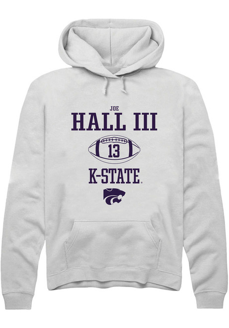 Joe Hall III Rally Mens White K-State Wildcats NIL Sport Icon Hooded Sweatshirt