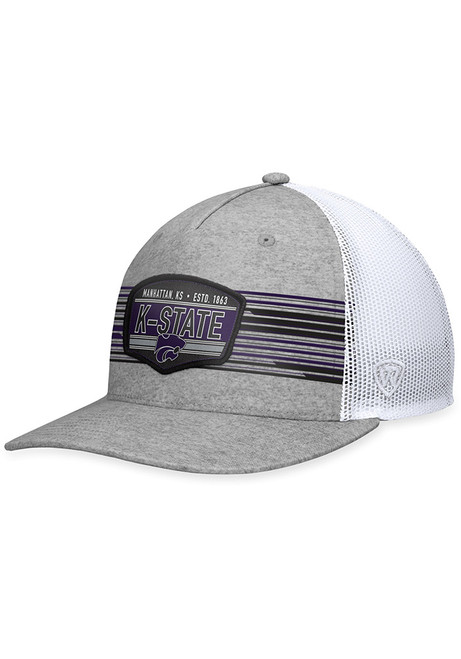 K-State Wildcats Grey Stroke 5-Panel Trucker Adjustable Hat