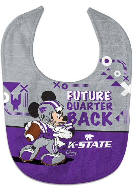 K-State Wildcats  Mickey All Pro Baby Bib - Purple