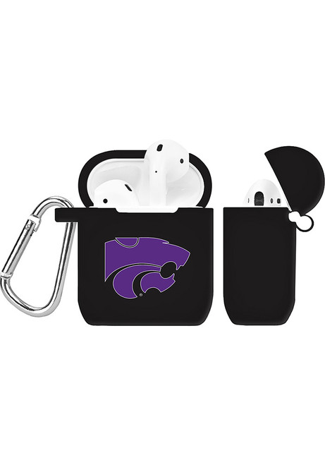 Black K-State Wildcats Silicone AirPod Keychain