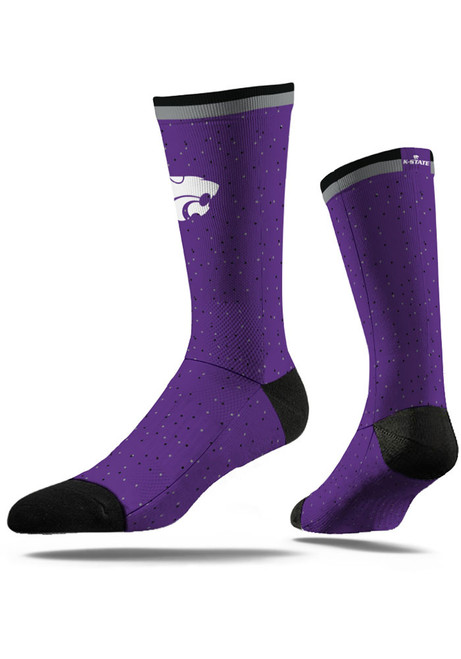 K-State Wildcats Strideline Speckle Mens Dress Socks - Purple