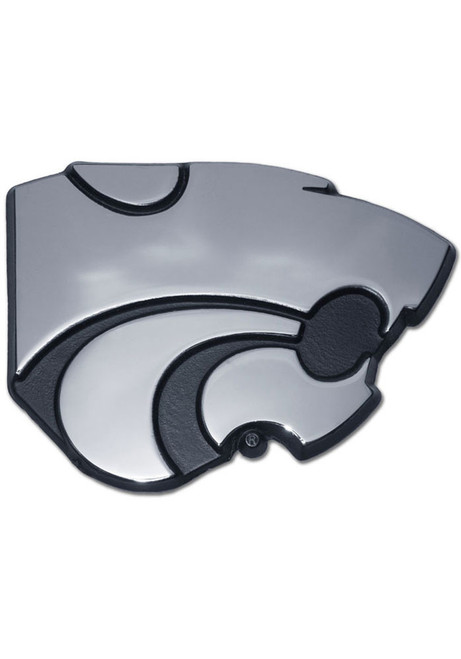 Silver K-State Wildcats Logo Chrome Car Emblem