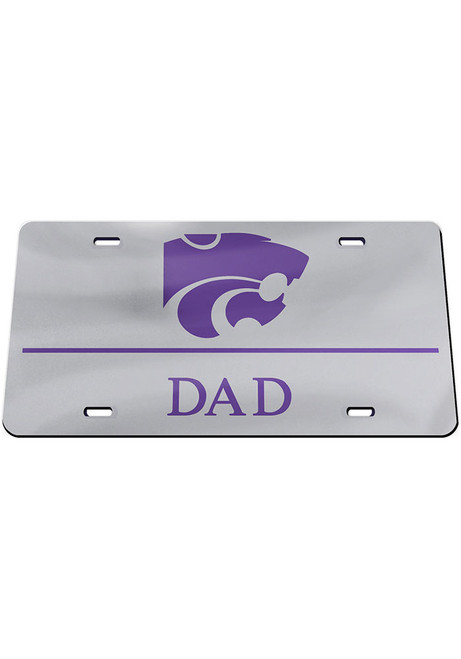 K-State Wildcats Silver  Dad License Plate