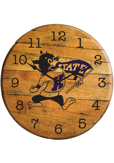 Brown K-State Wildcats Team Logo Wall Clock