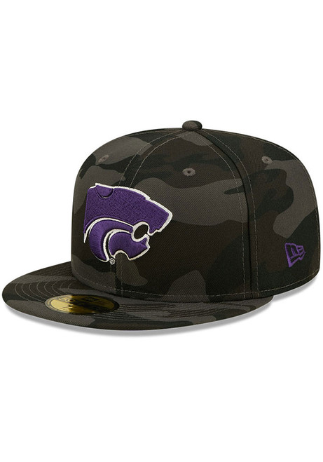 K-State Wildcats New Era Camo 59FIFTY Fitted Hat - Black