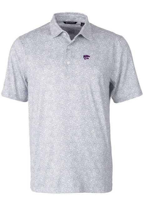 Mens K-State Wildcats Grey Cutter and Buck Pike Constellation Short Sleeve Polo Shirt