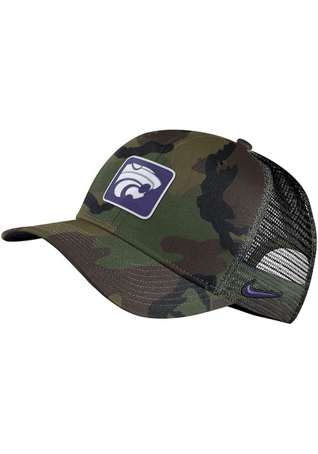 Nike Green K-State Wildcats C99 Camo Trucker Adjustable Hat