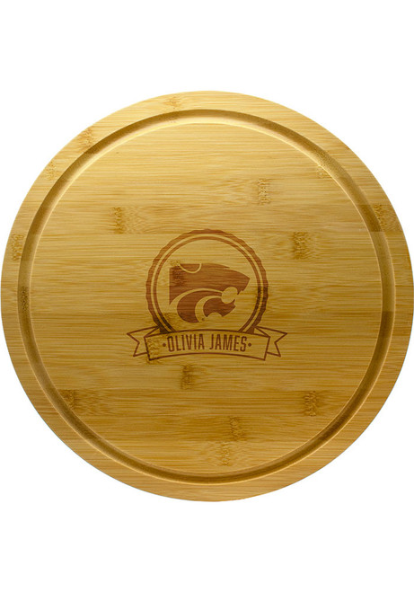 Brown K-State Wildcats Personalized 13 Inch Bamboo Serving Tray