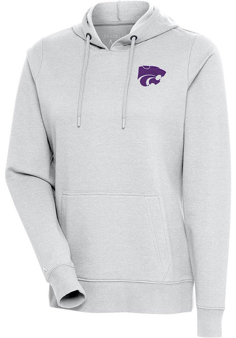 Mens K-State Wildcats Grey Antigua Action Hooded Sweatshirt