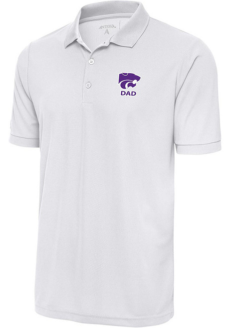 K-State Wildcats White Antigua Dad Legacy Pique Big and Tall Polo