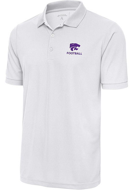 K-State Wildcats White Antigua Football Legacy Pique Big and Tall Polo