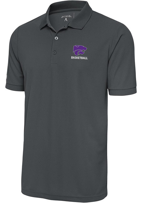 K-State Wildcats Grey Antigua Basketball Legacy Pique Big and Tall Polo