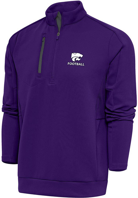 Mens K-State Wildcats Purple Antigua Football Generation Qtr Zip Pullover