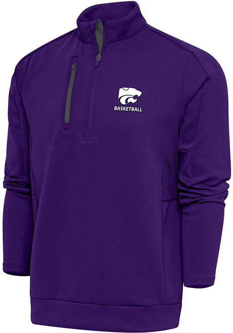 Mens K-State Wildcats Purple Antigua Basketball Generation Qtr Zip Pullover