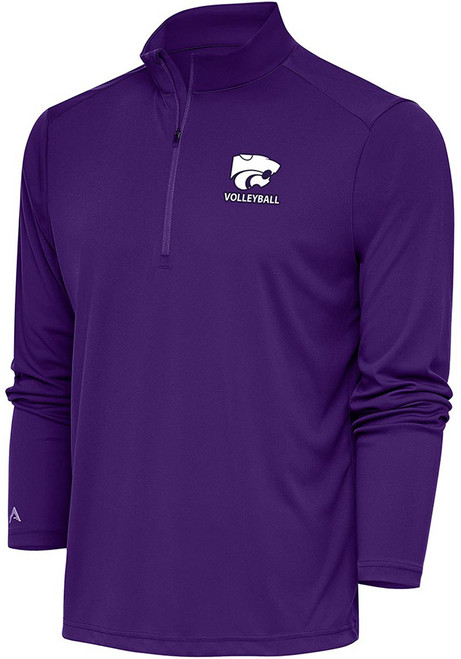 Mens K-State Wildcats Purple Antigua Volleyball Tribute Qtr Zip Pullover