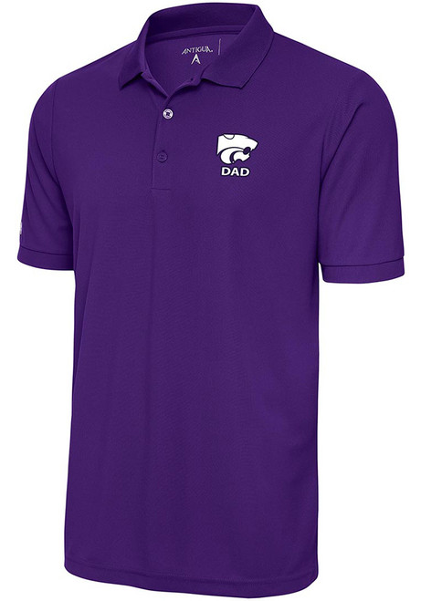 Mens K-State Wildcats Purple Antigua Dad Legacy Pique Short Sleeve Polo Shirt