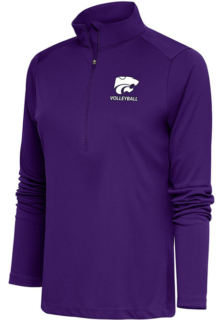 Womens K-State Wildcats Purple Antigua Volleyball Tribute 1/4 Zip Pullover