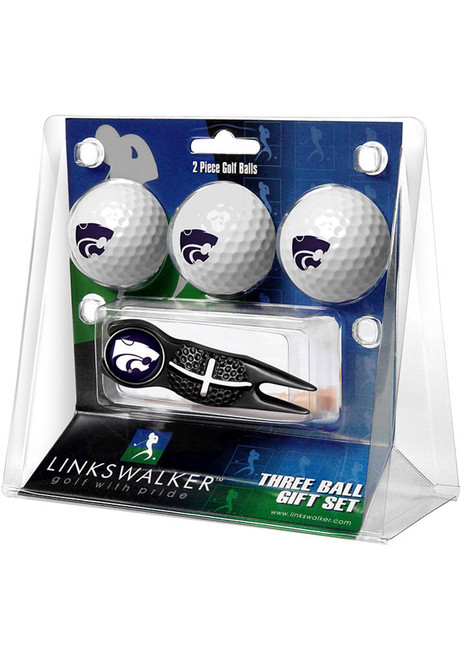 Black K-State Wildcats Ball and Black Crosshairs Divot Tool Golf Gift Set