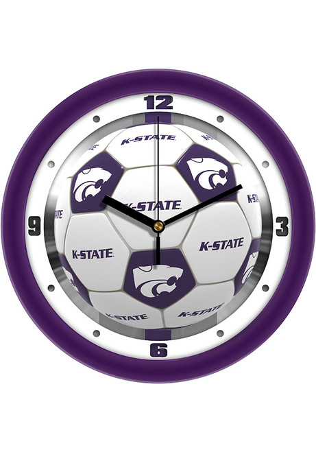 Purple K-State Wildcats 11.5 Soccer Ball Wall Clock