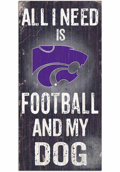 Purple K-State Wildcats Football and My Dog Sign