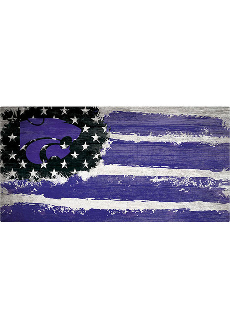 Purple K-State Wildcats Flag 6x12 Sign