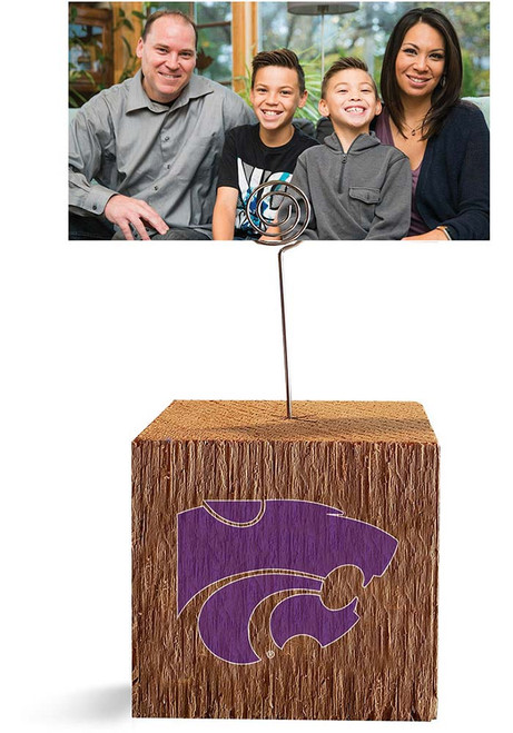 Purple K-State Wildcats Block Spiral Photo Holder Desk Accessory