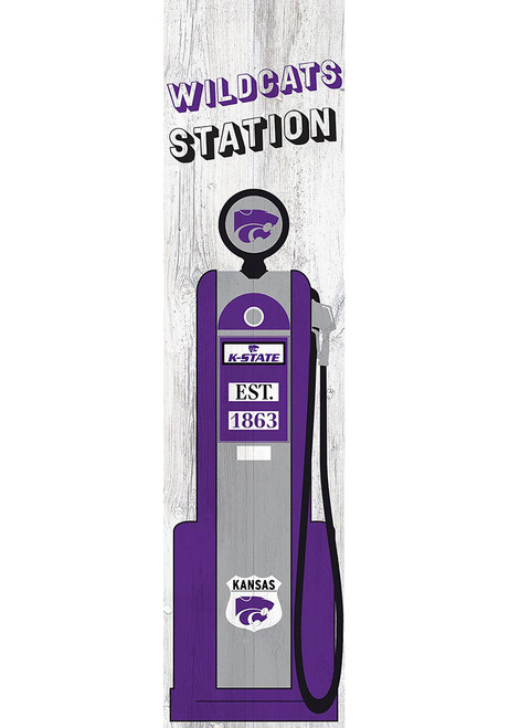 Purple K-State Wildcats Retro Pump Leaner Sign