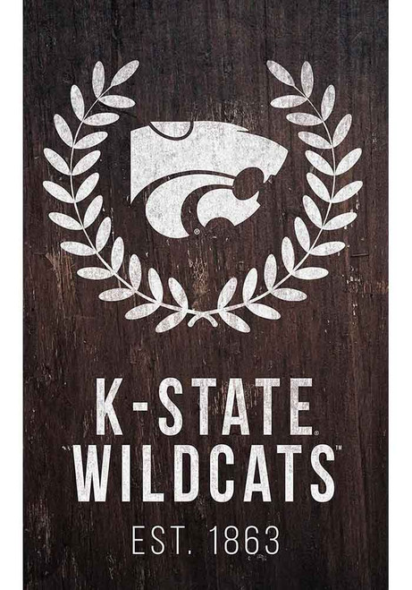 Purple K-State Wildcats Laurel Wreath Sign