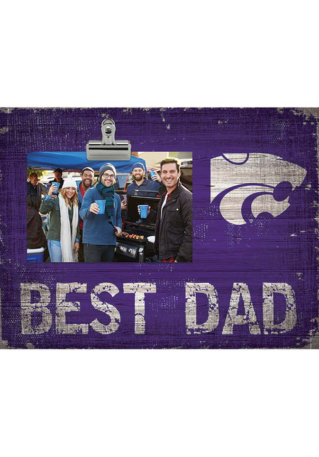 Purple K-State Wildcats Best Dad Clip Picture Frame
