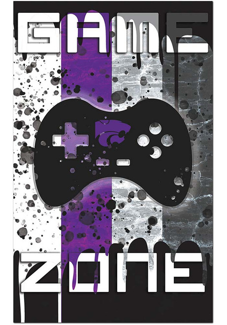 Purple K-State Wildcats Grunge Game Zone Sign