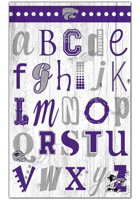 Purple K-State Wildcats Alphabet Sign