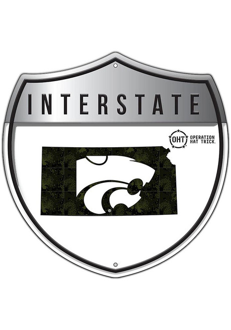 Purple K-State Wildcats 12in OHT Camo Interstate Sign