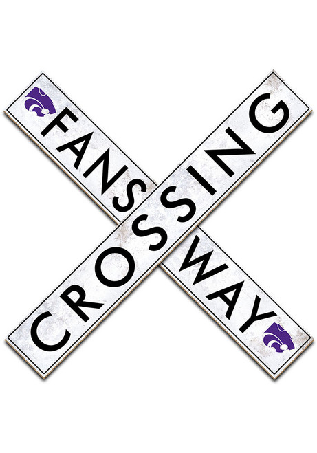 White K-State Wildcats 24 Inch Fans Way Crossing Wall Art