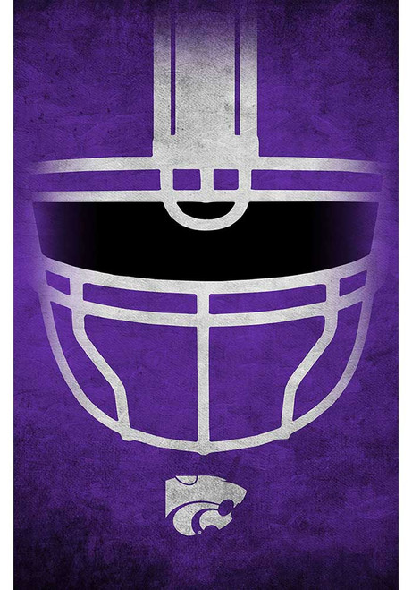 Purple K-State Wildcats Ghost Helmet 17x26 Sign