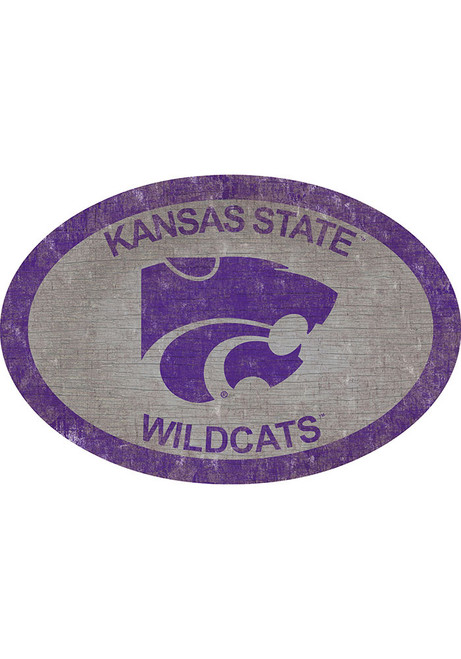 Purple K-State Wildcats 46 Inch Oval Team Sign