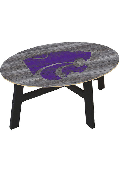 Purple K-State Wildcats Distressed Wood Coffee Table
