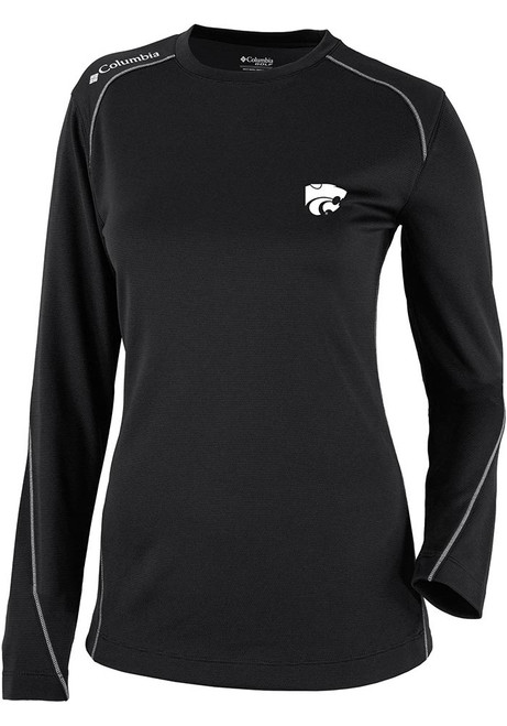 Womens K-State Wildcats Black Columbia Heat Seal Omni Wick Shot Gun Long Sleeve T-Shirt