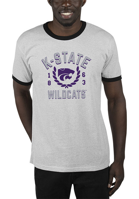 K-State Wildcats Grey Uscape Renew Ringer Recycled Sustainable Short Sleeve T Shirt