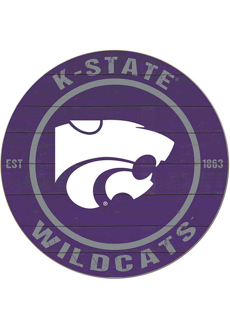 Purple K-State Wildcats 20x20 Colored Circle Sign