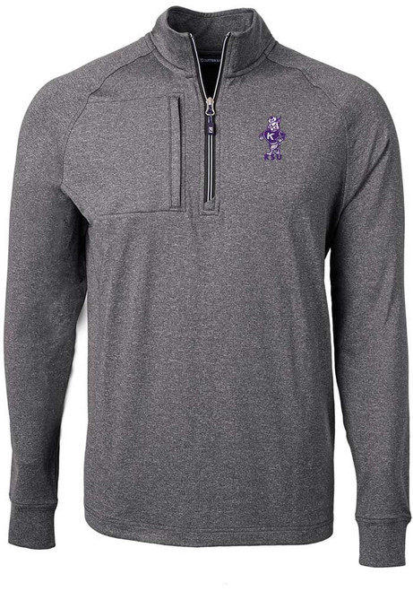 Mens K-State Wildcats Black Cutter and Buck Adapt Eco Vault 1/4 Zip Pullover