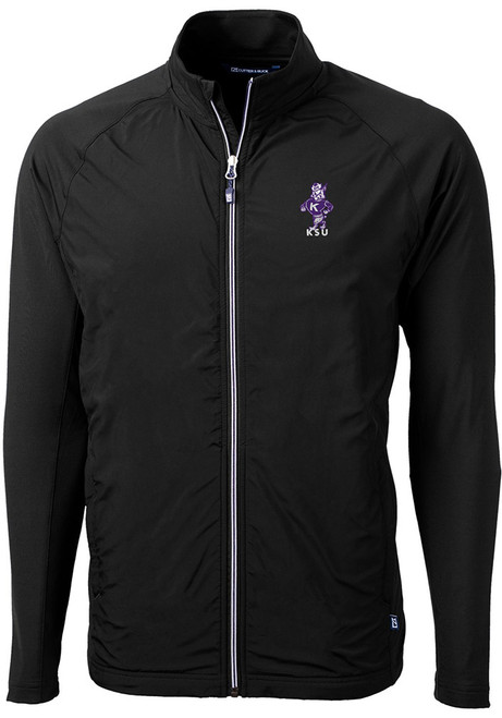 Black K-State Wildcats Cutter and Buck Mens Adapt Eco Vault Big and Tall Light Weight Jacket