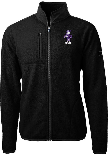 Mens K-State Wildcats Black Cutter and Buck Cascade Sherpa Vault Light Weight Jacket