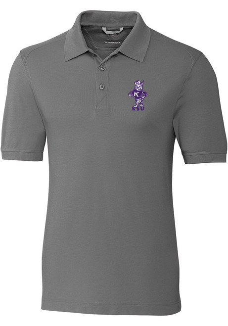 Mens K-State Wildcats Grey Cutter and Buck Advantage Vault Big and Tall Polos Shirt