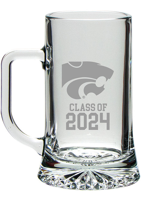 White K-State Wildcats Class of 2024 Hand Etched Crystal Maxim Stein
