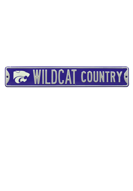 Purple K-State Wildcats Country Street Sign