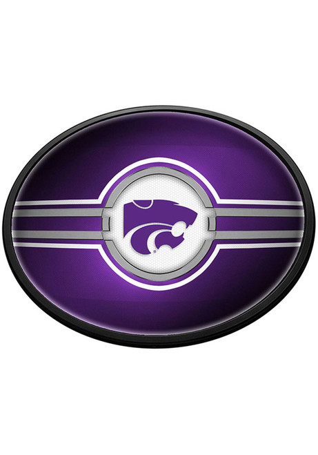 Purple K-State Wildcats Oval Slimline Lighted Sign
