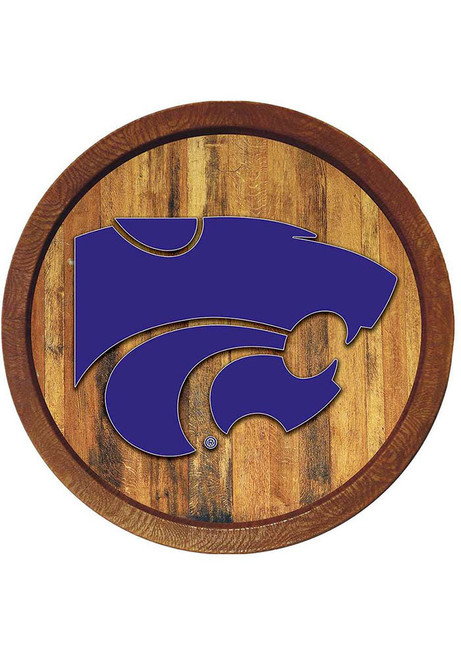 Purple K-State Wildcats Faux Barrel Top Sign